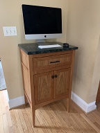 Cherry lumber and plywood, soapstone top, garnished with iMac